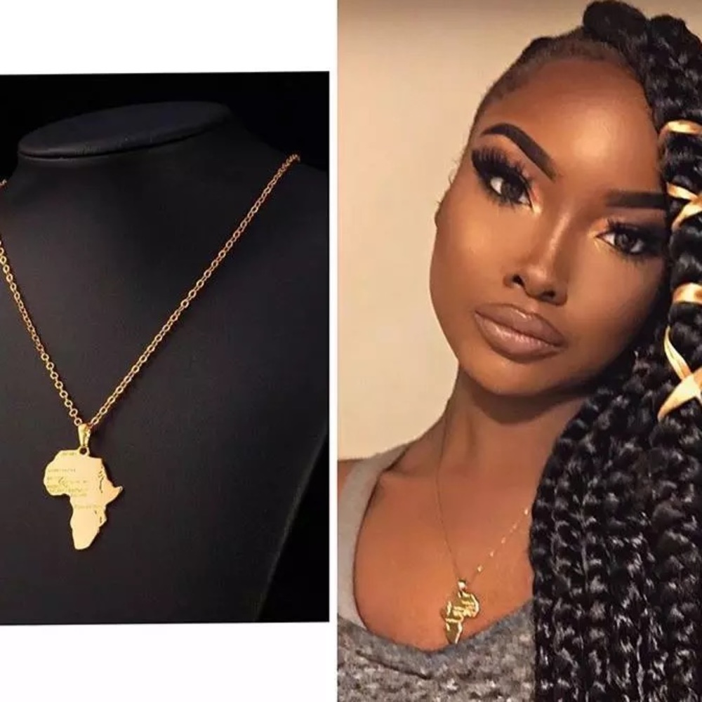 Gold Africa Necklace - Picture 1 of 7